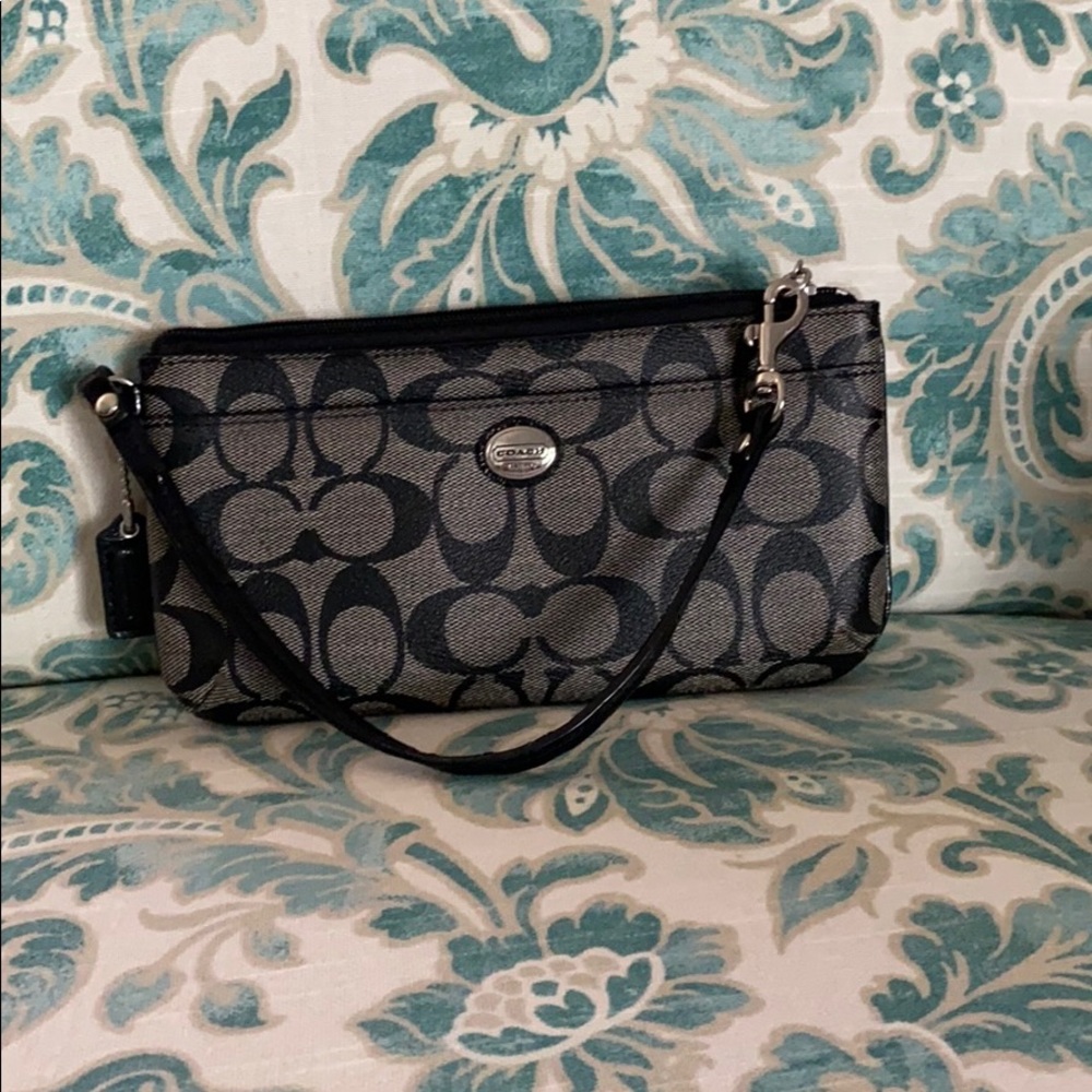 Black authentic Coach wristlet